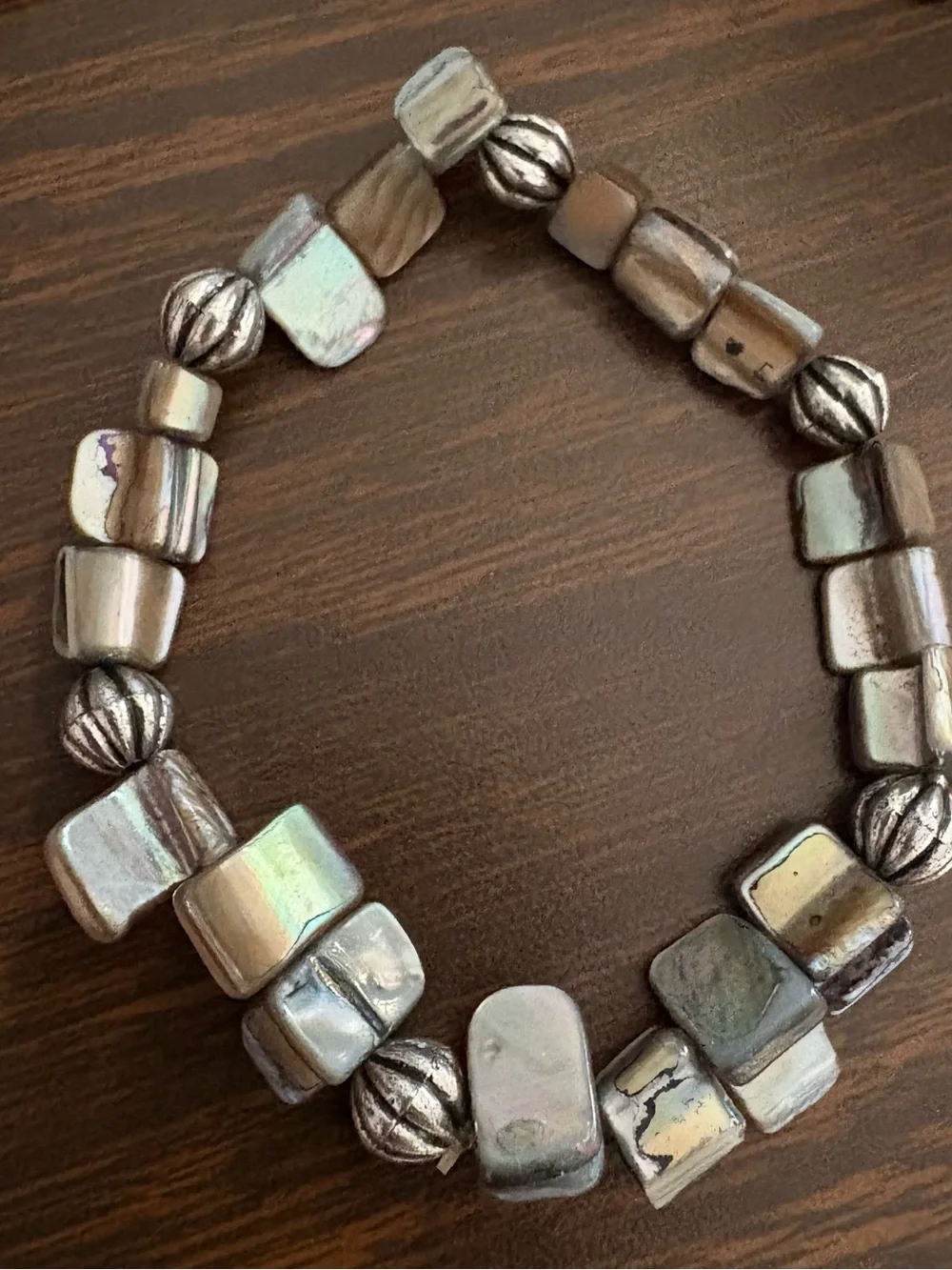 Abalone Shell & Seafoam Green Beaded Bracelet Set